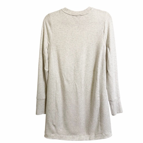 Athleta Coaster Luxe Sweatshirt Dress Grey and White Size Medium with Pockets - Picture 4 of 6